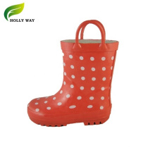 White Dots Rubber Rain Boots for Girls